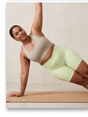 New OQQ Ribbed Seamless High Waist Cross Over Athletic Shorts- Lime Green